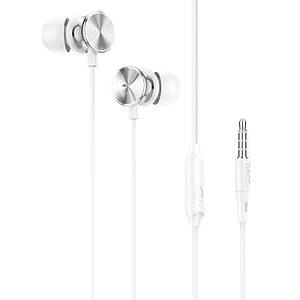 Навушники (дротові) Hoco для M96 Platinum universal headphones with microphone 3.5mm Elegant silver