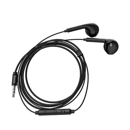 Навушники (дротові) Hoco для M55 Memory sound wire control earphones with mic 3.5 mm Black, фото 3