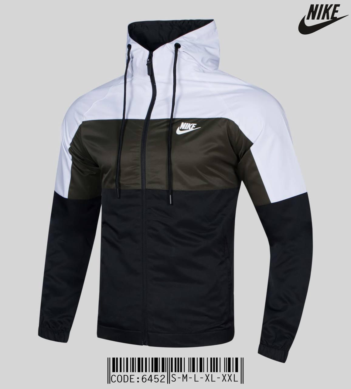Купить Ветровка мужская Nike весенняя осенняя с капюшоном черно-серая ...