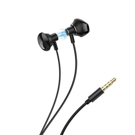 Навушники (дротові) Hoco для M75 Belle Universal earphones 3.5 mm Black, фото 1