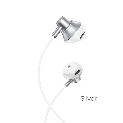 Навушники (дротові) Hoco для M75 Belle Universal earphones 3.5mm Silver, фото 1