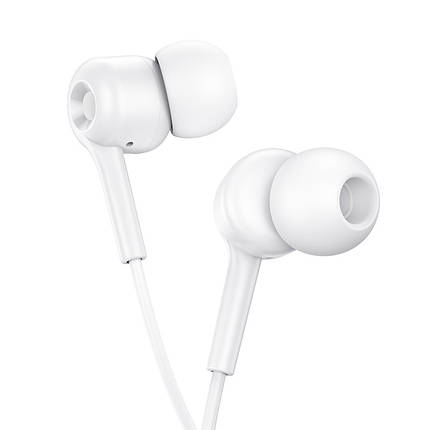 Навушники (дротові) Hoco для M82 La musique universal earphones with mic 3.5 mm White, фото 1