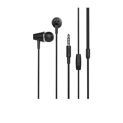 Навушники (дротові) Hoco для M34 honor music universal earphones with microphone 3.5mm Black, фото 1