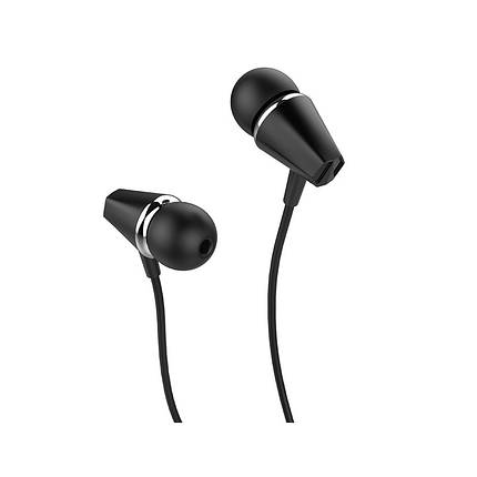Навушники (дротові) Hoco для M34 honor music universal earphones with microphone 3.5mm Black, фото 4