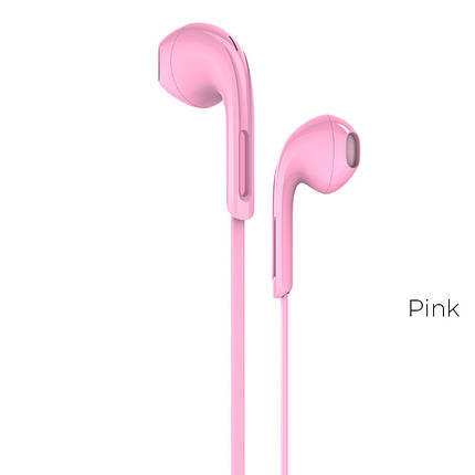 Навушники (дротові) Hoco для M39 Rhyme sound earphones with microphone 3.5 mm Pink, фото 3