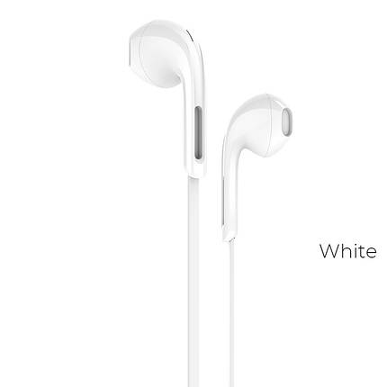 Навушники (дротові) Hoco для M39 Rhyme sound earphones with microphone 3.5 mm White, фото 3