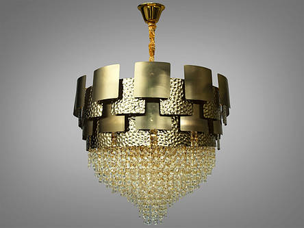 Сучасна кришталева люстра 9 ламп Е14 золото 60x87 см, фото 1