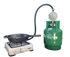 Газова плита однокомфорочна Nurgaz NG-3005 + Балон Rudyy 8л + редуктор зі шлангом + пальник на балон у подарунок