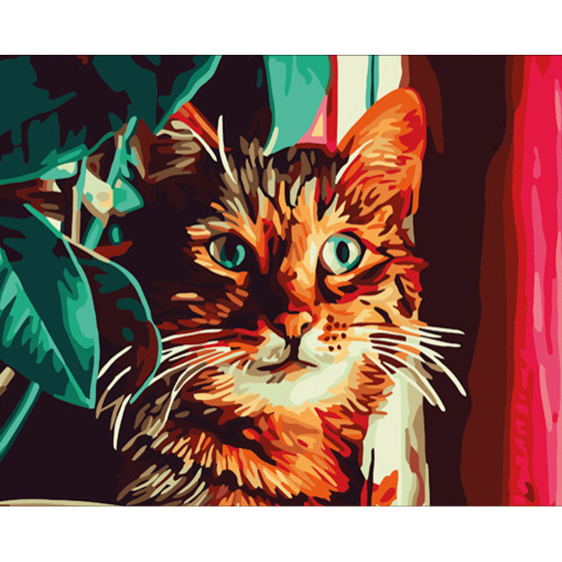 Картина за номерами Strateg Зелений погляд 40х50 см GS782, фото 1