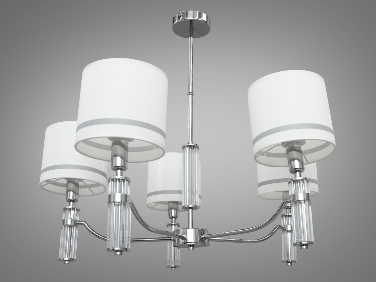Сучасна люстра з абажурами 5 рожків 70x62 см