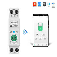 Wi-Fi выключатель с мониторингом напряжения-тока и защитой от перенапряжения, большого тока и мощности на Din