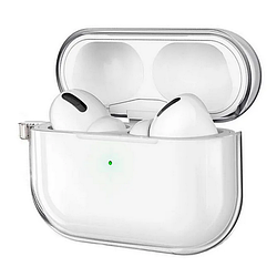 Силіконовий футляр New з карабіном для навушників Airpods Pro (Прозорий)
