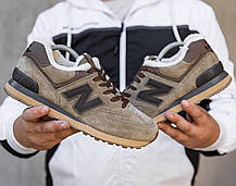Зимові кросівки New Balance 574 Winter Brown Унісекс Нью Беланс 574 коричневі замша з хутром зима, фото 5