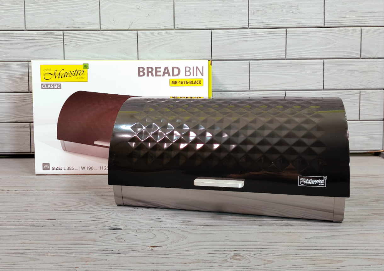 Хлібниця з неіржавкої сталі з відкидною кришкою Maestro MR-1676-В / Хлібниця на кухню, фото 1