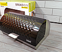 Хлібниця з неіржавкої сталі з відкидною кришкою Maestro MR-1676-В / Хлібниця на кухню, фото 4