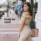 Подушка ортопедична для подорожей Royal Rest Memory Foam Синя 28х25х13 см Синя подушка для голови в літак, фото 9