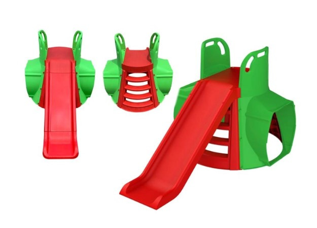 Дитяча гірка ігрова з тунелем пластикова для дітей до 6 років червона