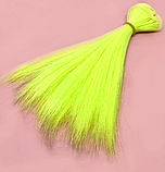 Волосся для ляльок штучне (треси) термостійке пряме 15х10 см Яскраво салатовий, фото 2