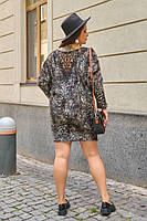 Жіноча леопардова сукня з трикотажу травка зі вставкою мережива на спині з 50 по 56 розмір, фото 4