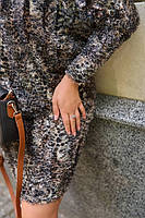 Жіноча леопардова сукня з трикотажу травка зі вставкою мережива на спині з 50 по 56 розмір, фото 2