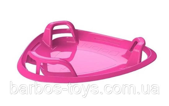 Дитяча зимова льодянка для снігу санки Doloni дитячі сани тарілка для катання 12х64х62 см 06551/1 рожева