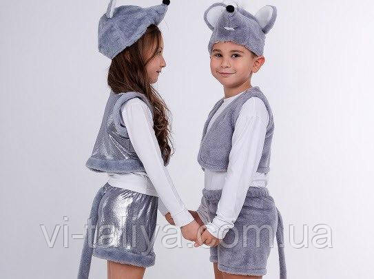 Детский карнавальный костюм серый мышонок - фото 2 - id-p495018736