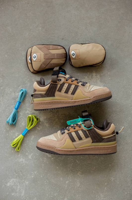 Чоловічі кросівки Adidas Forum Low Bad Bunny brown Взуття Адідас Форум Лоу Бед Бані коричневі