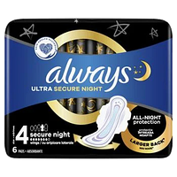 Гігієнічні прокладки Always Ultra Secure Night (Розмір 4) 6 шт 7 крапель