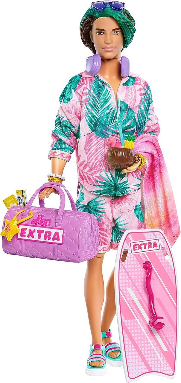 Лялька Барбі Екстра Кен Подорож Відпочинок на пляжі Barbie Extra Fly Ken Doll HNP86 Оригінал