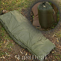 Тактический спальник одеяло с капюшоном Зимний олива, Тактические демисезонные спальные мешки на флисе