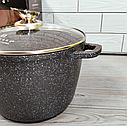 Глибока каструля — казан 6,8л / 24см Edenberg EB-1171 з мармуровим антипригарним покриттям і кришкою, фото 4