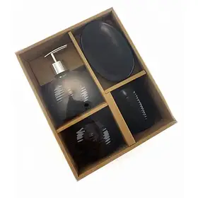 Набір для ванної керамічний чорний (17х14х10 см)