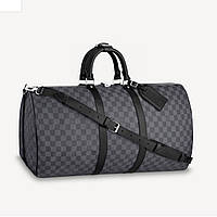 Дорожня сумка Луї Вітон, Damier Graphite 45, 50, 55 см, шкіряна