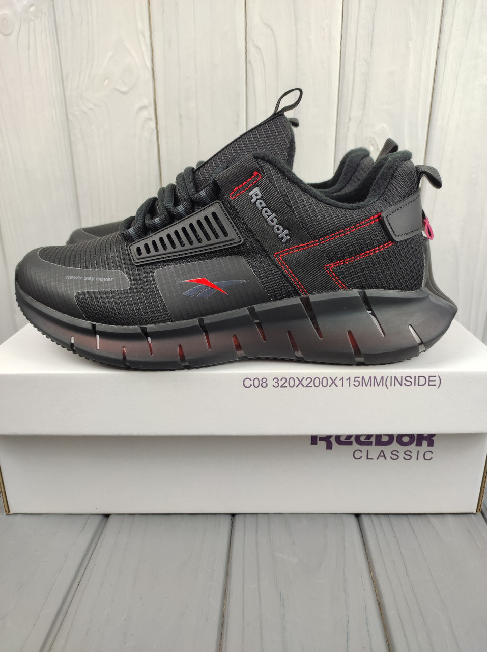 Кроссовки Рибок термо Reebok Zig Kinetica Thermo Black Red - фото 7 - id-p1982618476