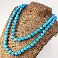Буси Бірюза Пресована намистина 10 мм довжина бус 120 см