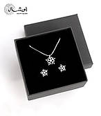 Комплект прикрас "Сніжинки" срібне покриття — підвіска, сережки S925 проби EGYPT SILVER