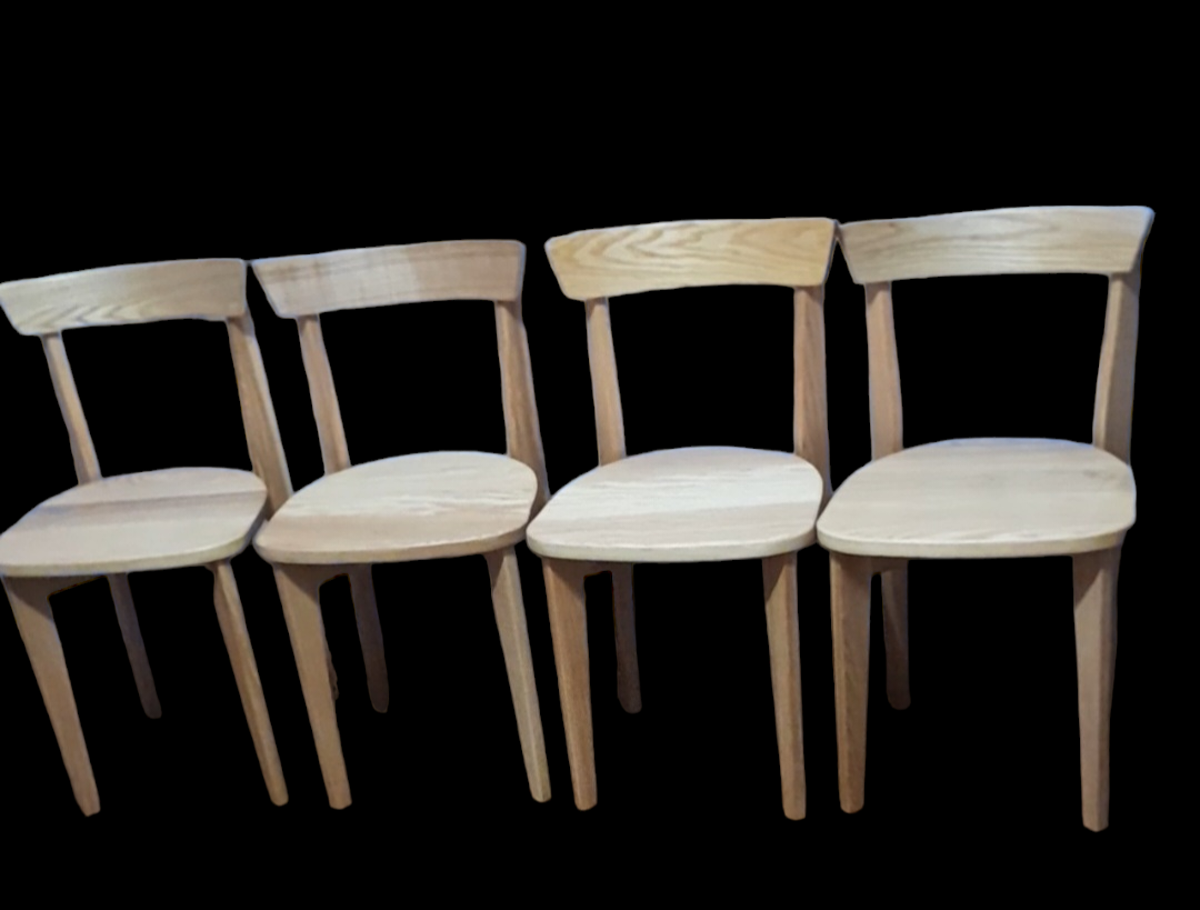 Комплект дерев'яних меблів стіл круглий два стільці натуральне дерево ясень - фото 4 - id-p1982691544