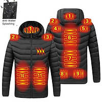 Куртка с подогревом от повербанка 11 зон, XL-5XL с подогревом, 3XL azin