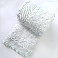 Детское летнее одеяло для новорожденных 90х90 вязанное одеяло в коляску кроватку плед вязанный