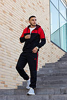 Спортивный костюм Nike утепленный на флисе мужской спортивный костюм теплый красный с черным M