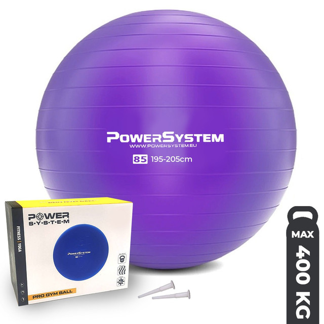 М'яч для фітнесу (фітбол) Power System PS-4018 Ø85 cm PRO Gymball Purple 1 4972795625 w640 h2048 4488152107 w640 h640 4488152107