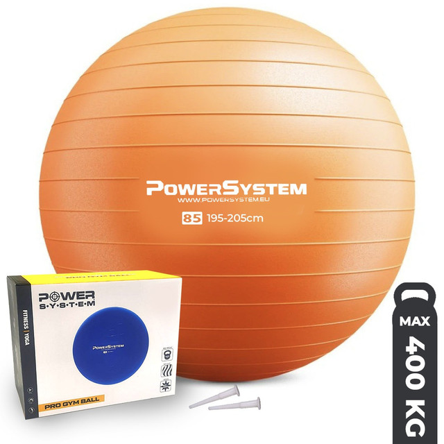 М'яч для фітнесу (фітбол) Power System PS-4018 Ø85 cm PRO Gymball Orange 1 4972797119 w640 h2048 4488149132 w640 h640 4488149132