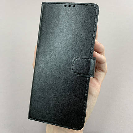 Чохол-книга для Samsung Galaxy A12 чохол книжка з хлястиком із захистом камери на самсунг а12 чорна b6r, фото 1