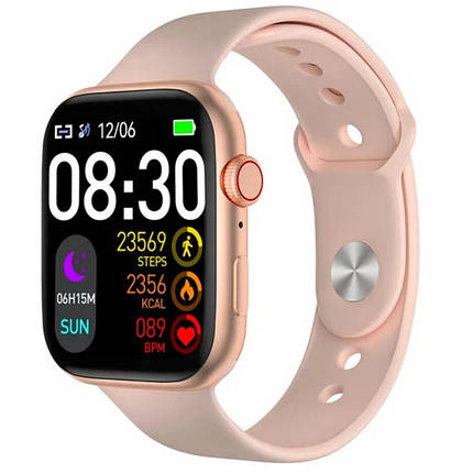 Розумний смарт-годинник Smart Watch i8 PRO MAX з голосовим викликом трекер пульсометр тонометр Рожевий, фото 1
