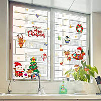Набор новогодних наклеек на окно Happy New Year 2 9131 60х90 см 1 лист хорошее качество
