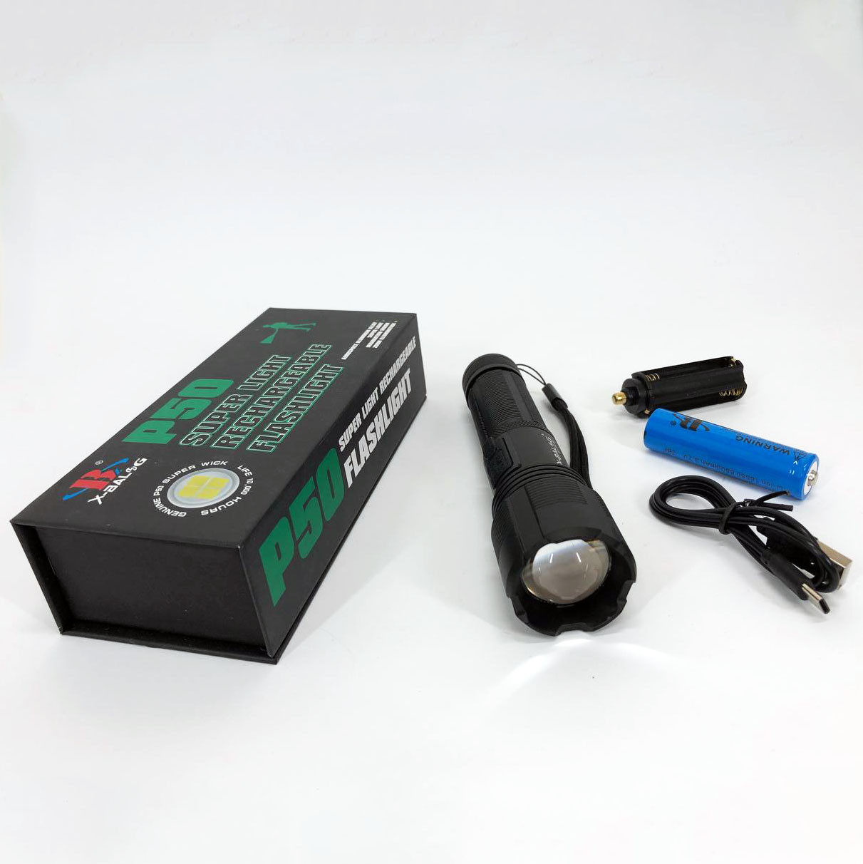 Ліхтар акумуляторний LED ліхтар Bailong BL-Z01-P50 з регулюванням променя HM-75, фото 1