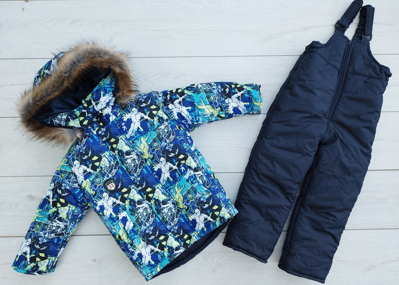 Дитячий зимовий комбінезон+ штани "Гірськолижник" на овчині хлопчик 3 роки, фото 1