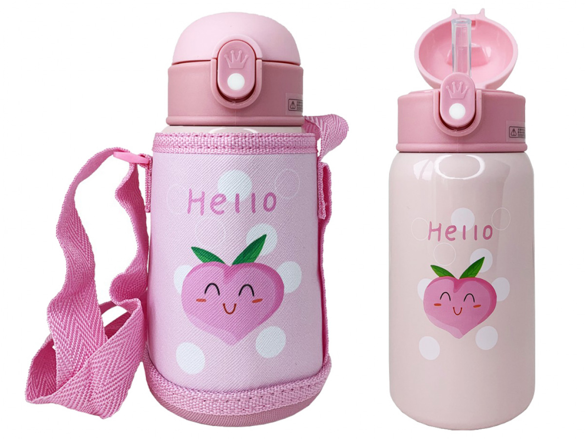 Дитячий термос-поїлка з трубочкою в сумці 400 ml, фото 1