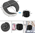 Подушка ортопедична для подорожей Royal Rest Memory Foam Сірий 28х27х12 см Шийна подушка для подорожей, фото 2