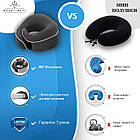 Подушка ортопедична для подорожей Royal Rest Memory Foam Сірий 28х27х12 см Шийна подушка для подорожей, фото 7